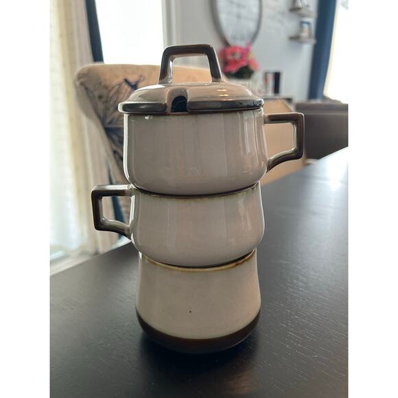 VTG Copenhagen B&G Porcelain Tema Stoneware Stackable Creamer Sugar & Mug - Picture 2 of 12